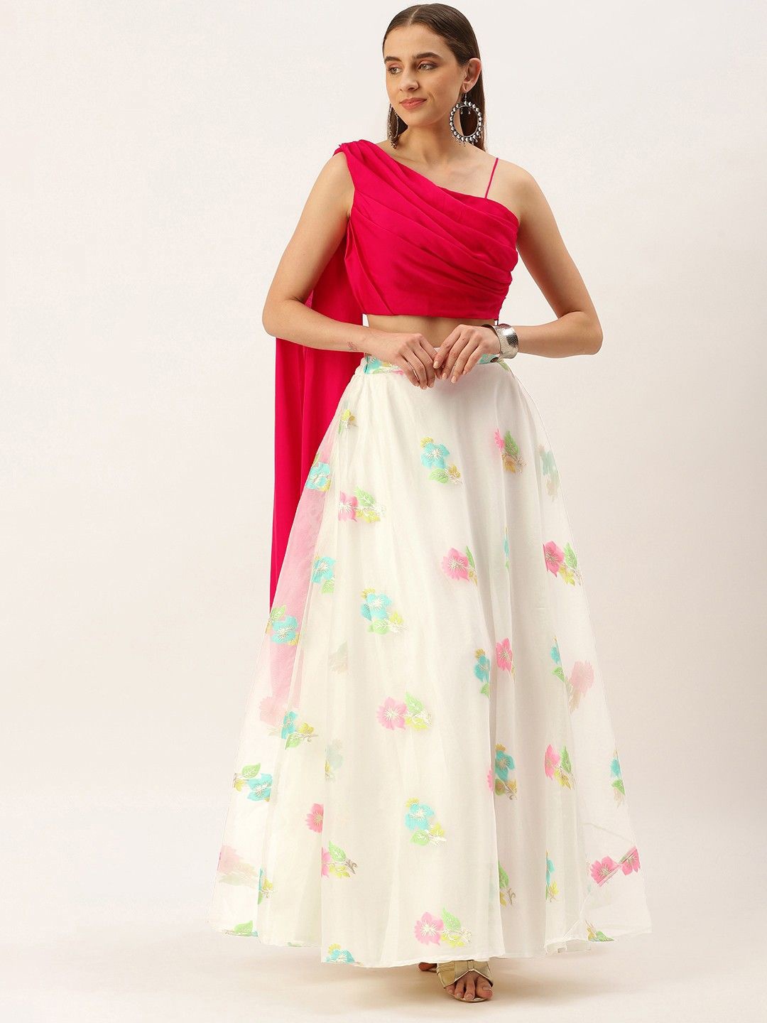 

Ethnovog Ready to Wear Lehenga &, Pink