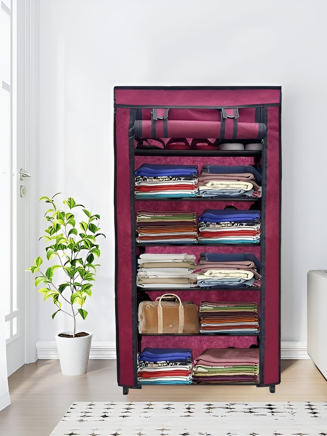 

Urban Choice 6-Tier Rectangle ShoeRack, Maroon