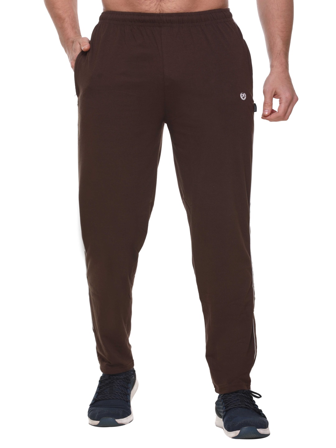 

Colors and Blends Men Cotton Mid Rise Track Pants, Coffee brown