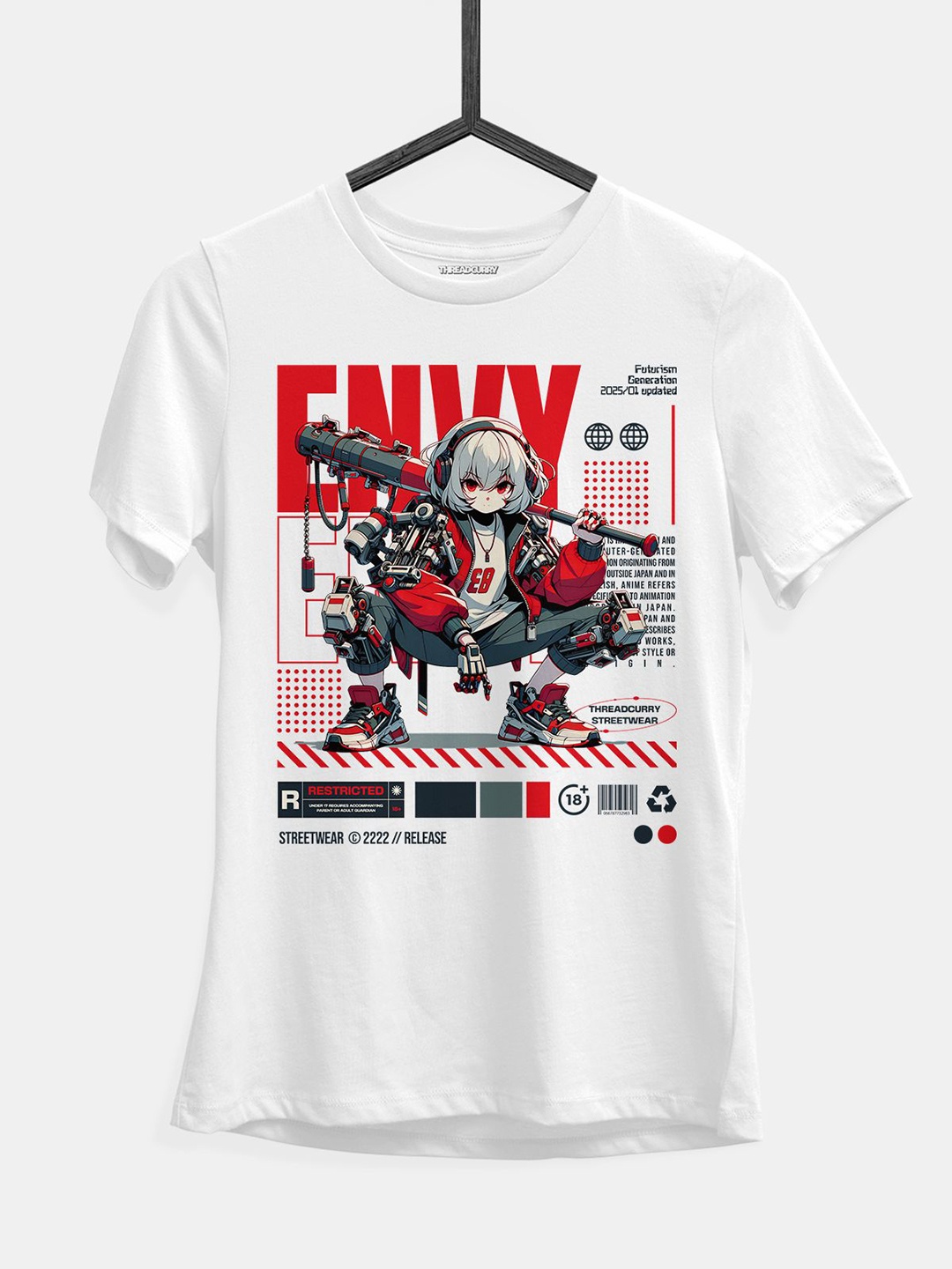 

THREADCURRY Girls Printed T-shirt, White