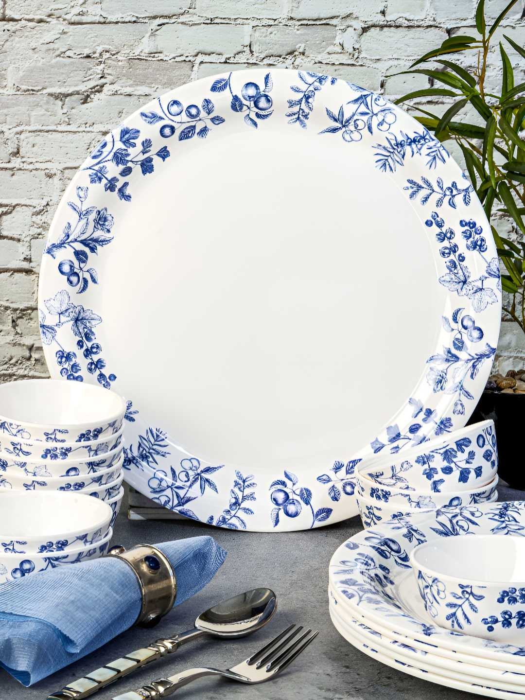 

Servewell White 2025 18 Pieces Melamine Dishwasher Safe Dinner Set of