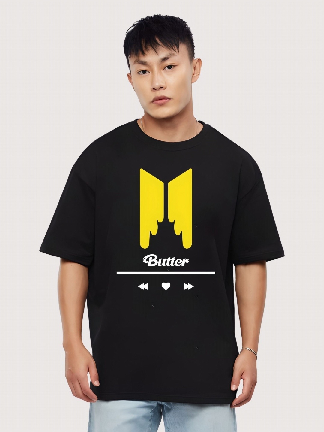 

Moda Rapido Men Drop-Shoulder Sleeves T-shirt, Black