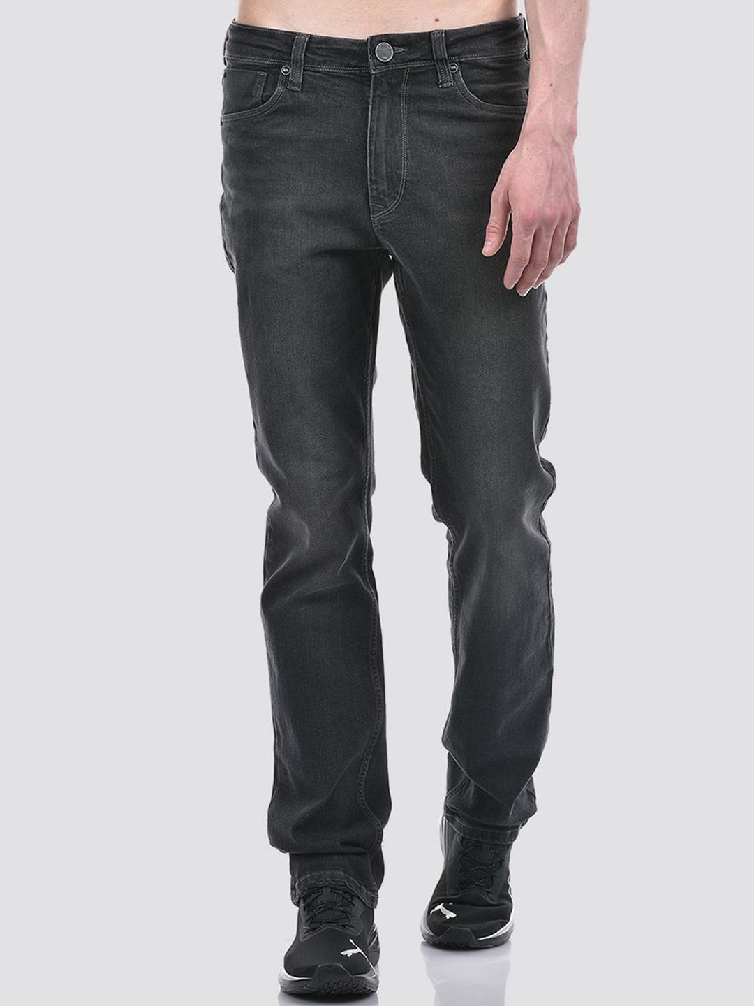 

Lawman pg3 Men Straight Fit Light Fade Stretchable Jeans, Grey