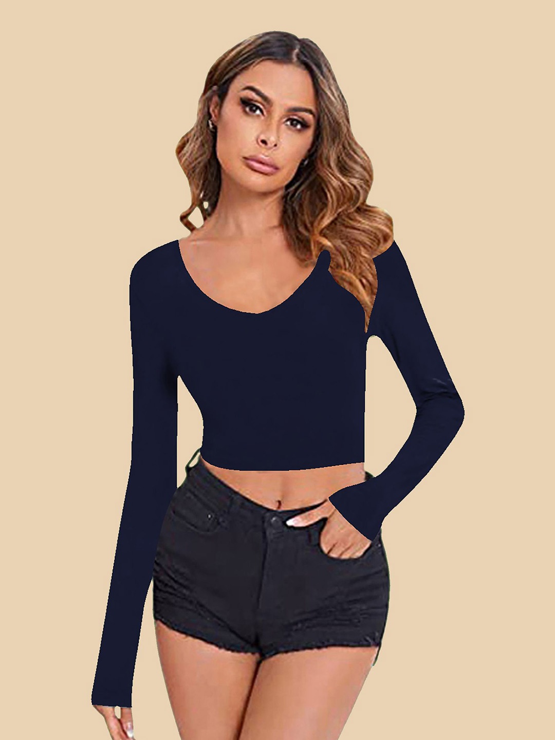 

Dream Beauty Fashion Crop Top, Navy blue