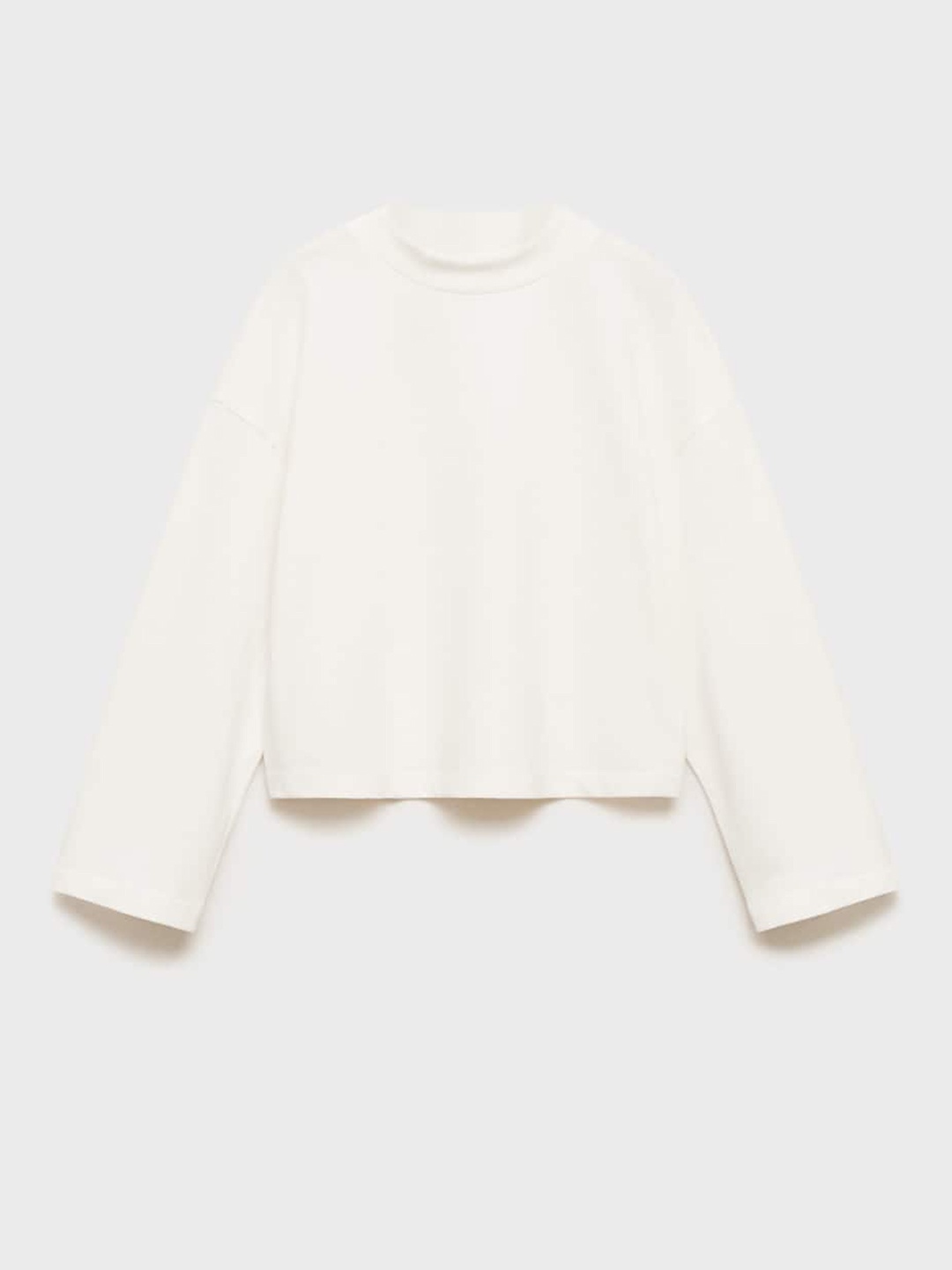 

Mango Kids Girls Solid Drop-Shoulder Sleeves Pure Cotton T-shirt, Off white