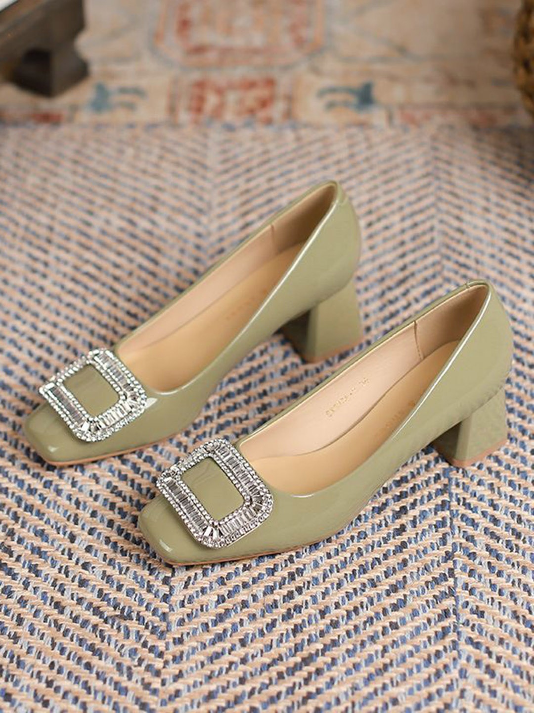 

Ozzaro PU Work Block Pumps, Olive