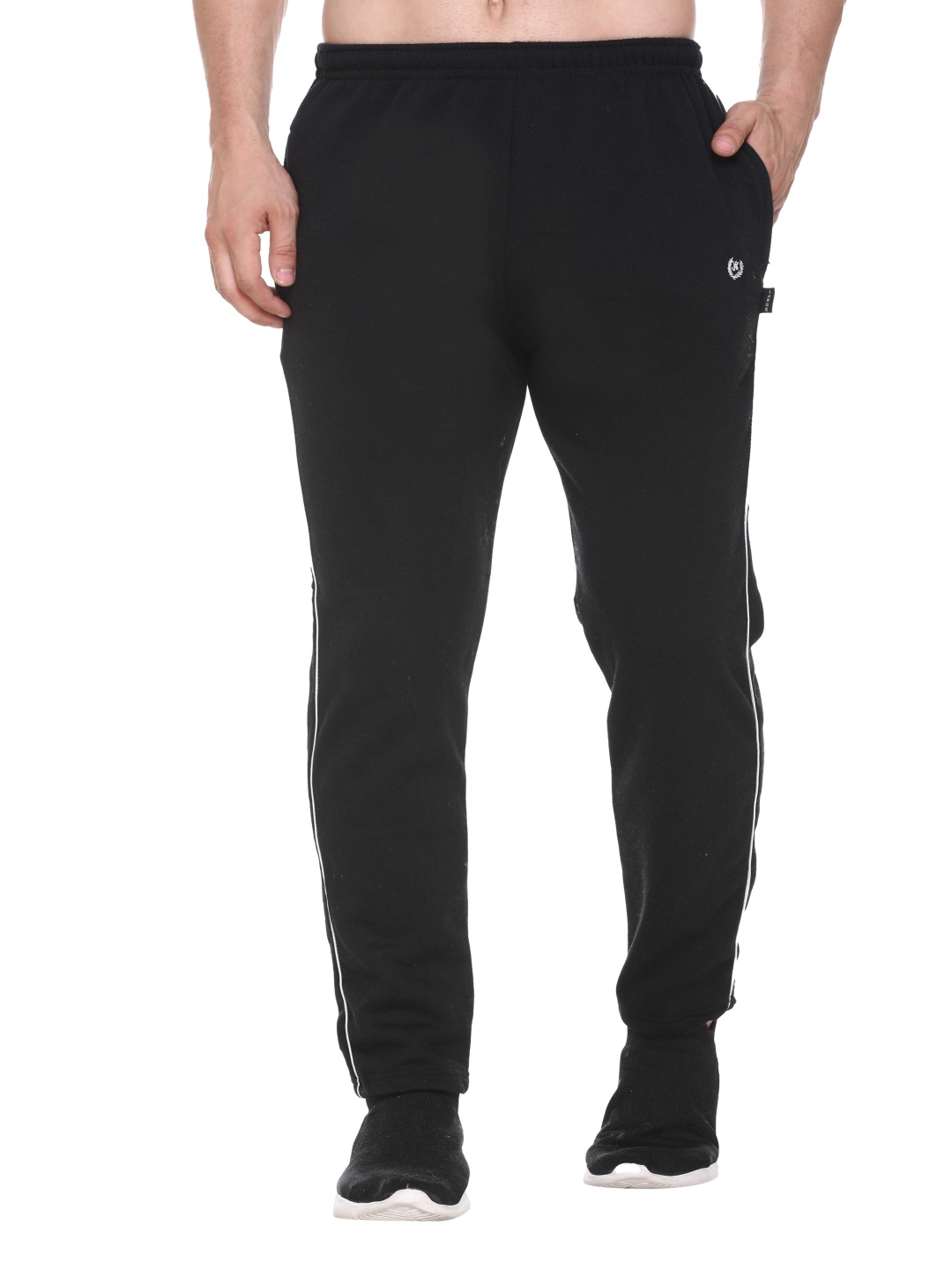 

Colors and Blends Men Cotton Mid Rise Regular Fit Track Pants, Black