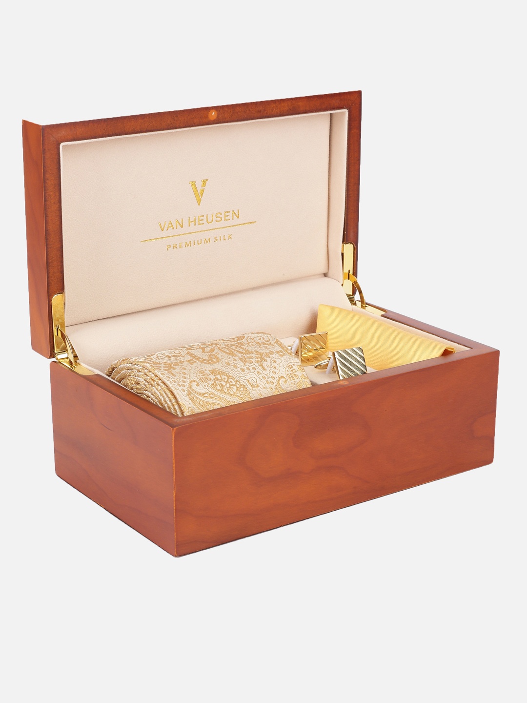 

Van Heusen Men Tie Pocket Square And Cufflink Accessory Gift Set, Yellow