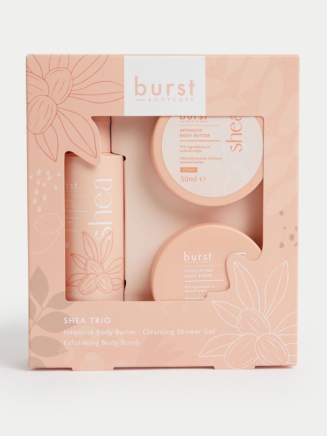 

Marks & Spencer Burst Bodycare Shea Trio Gift Set, Peach