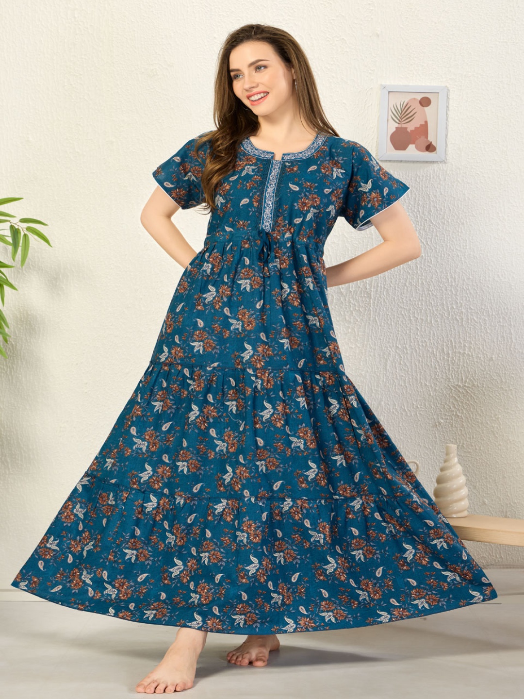 

Soulemo Printed Maxi Nightdress, Blue