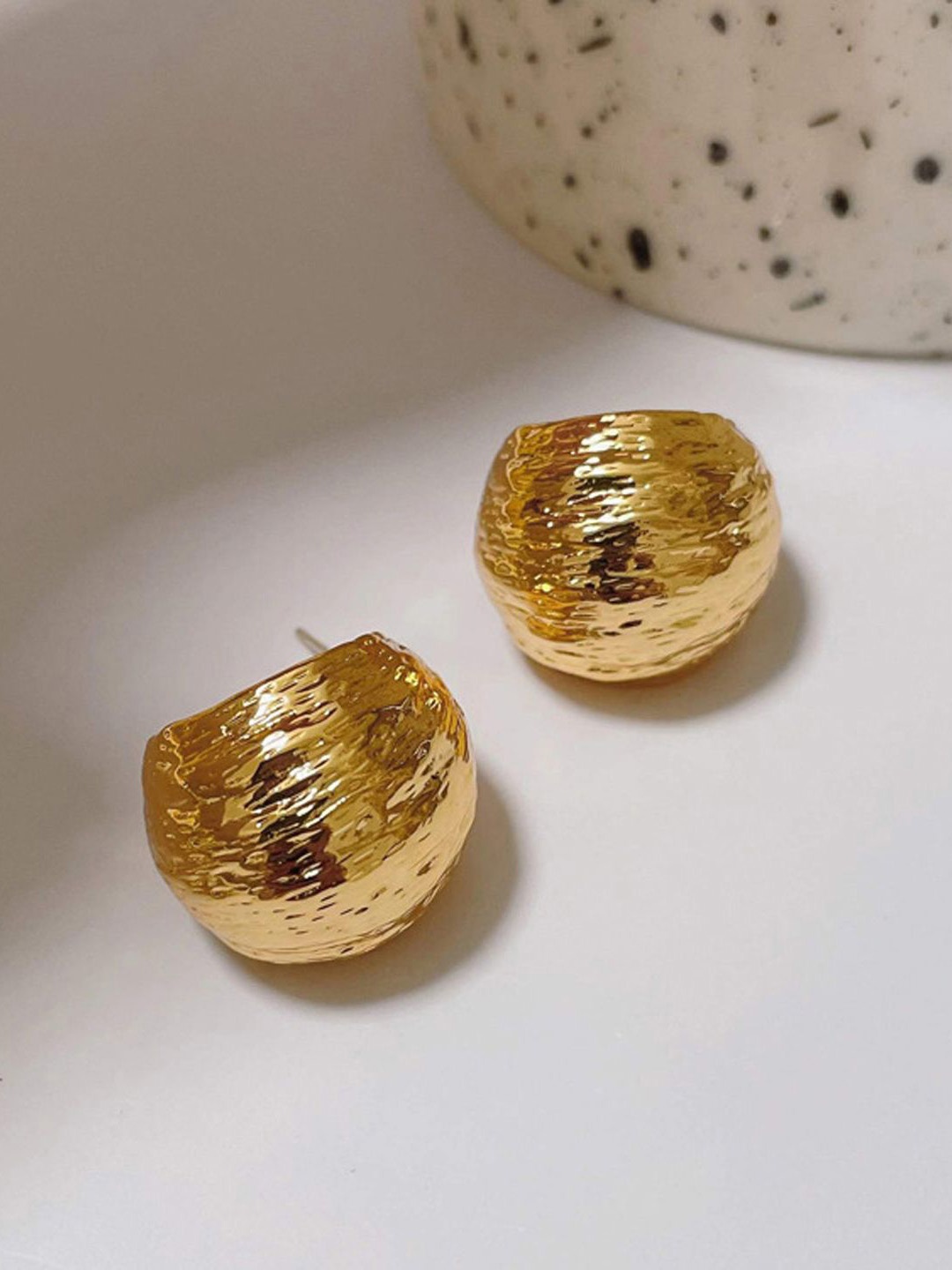 

Just Lil Things Gold-Plated Contemporary Drop Earrings
