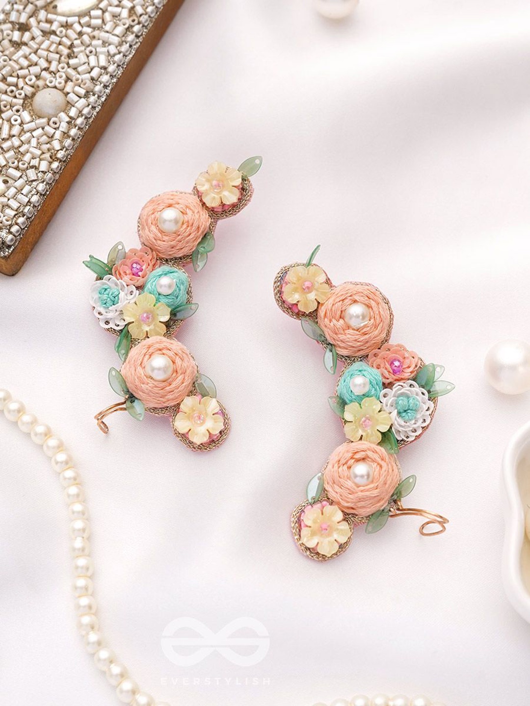 

EVERSTYLISH Sequins, Beads, Pearls & Resham Embroidered Earrings, Multi