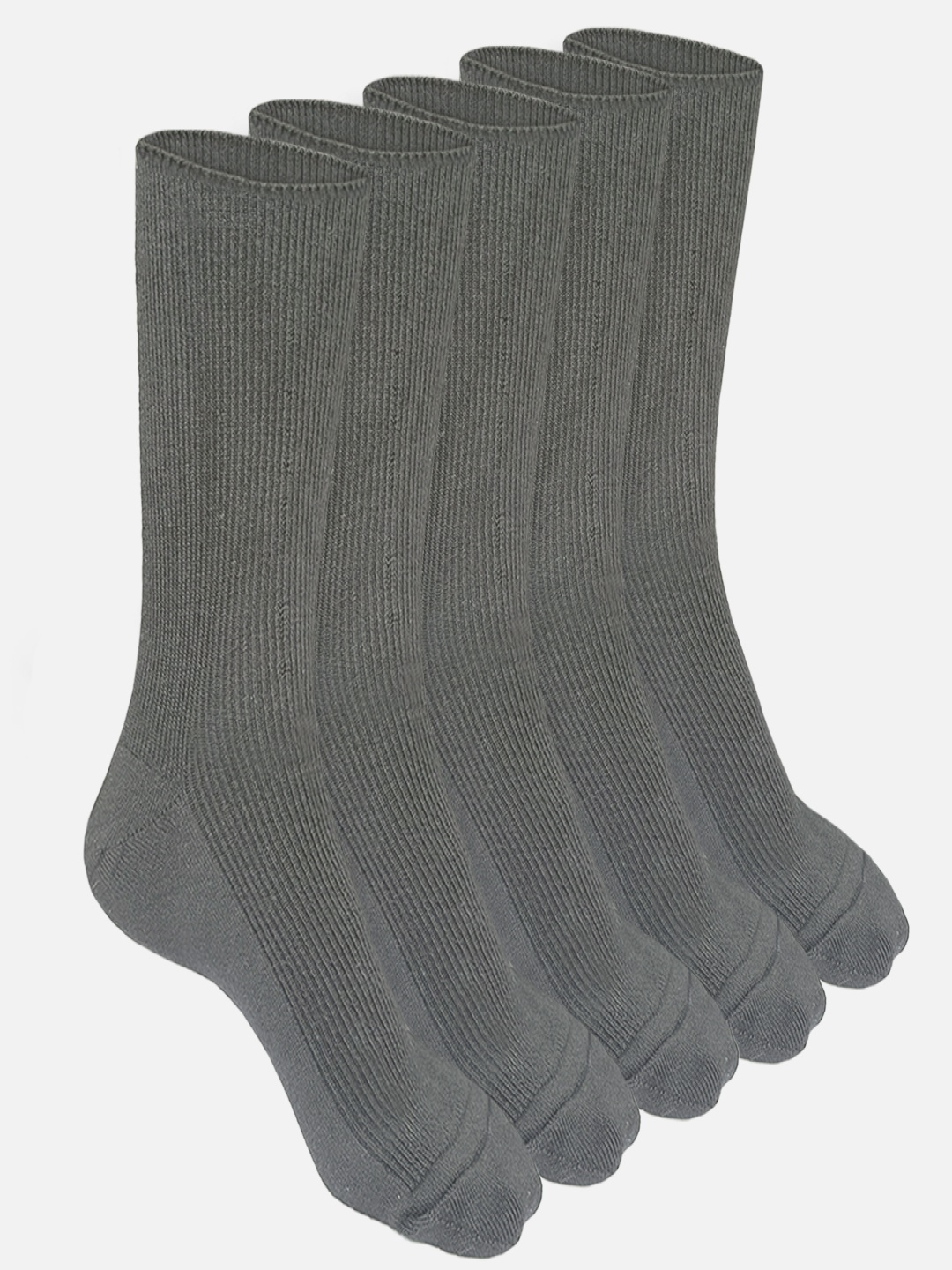 

HEELIUM 5-Pcs Crew Length Woolen Socks For Men & Women, Grey