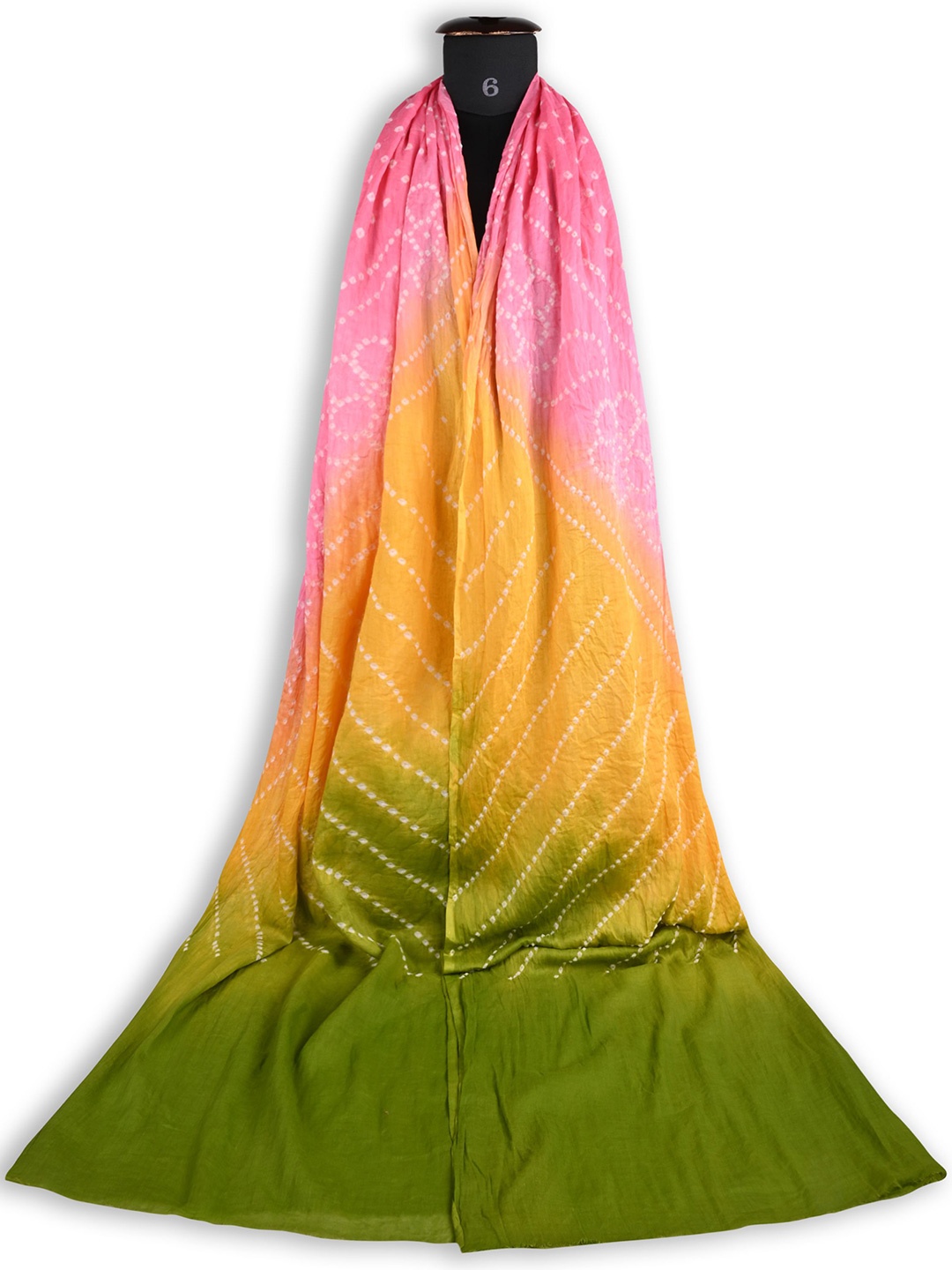 

Wish Karo Colourblocked Tie and Dye Dupatta, Green