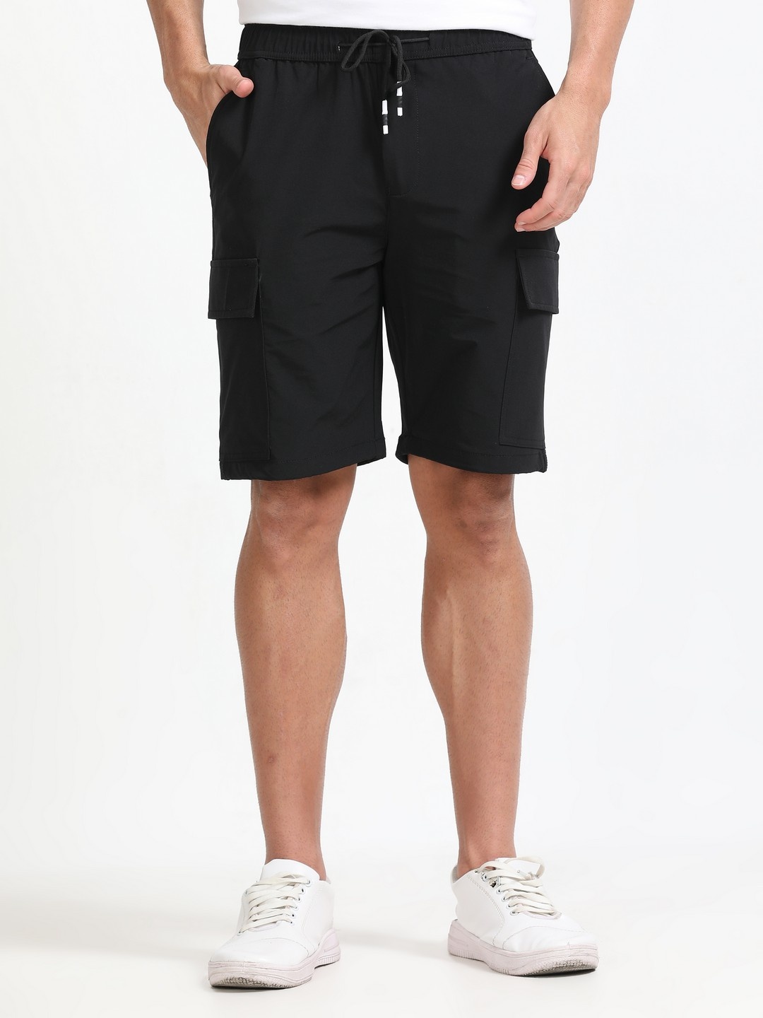 

NEVER NEUD Men Cargo Shorts, Black