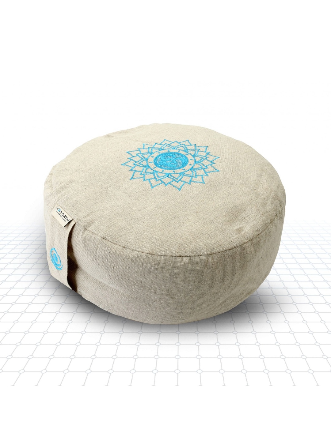 

Core Asana Cream-Color & Blue Embroidered Cotton Mod Meditation Cushion