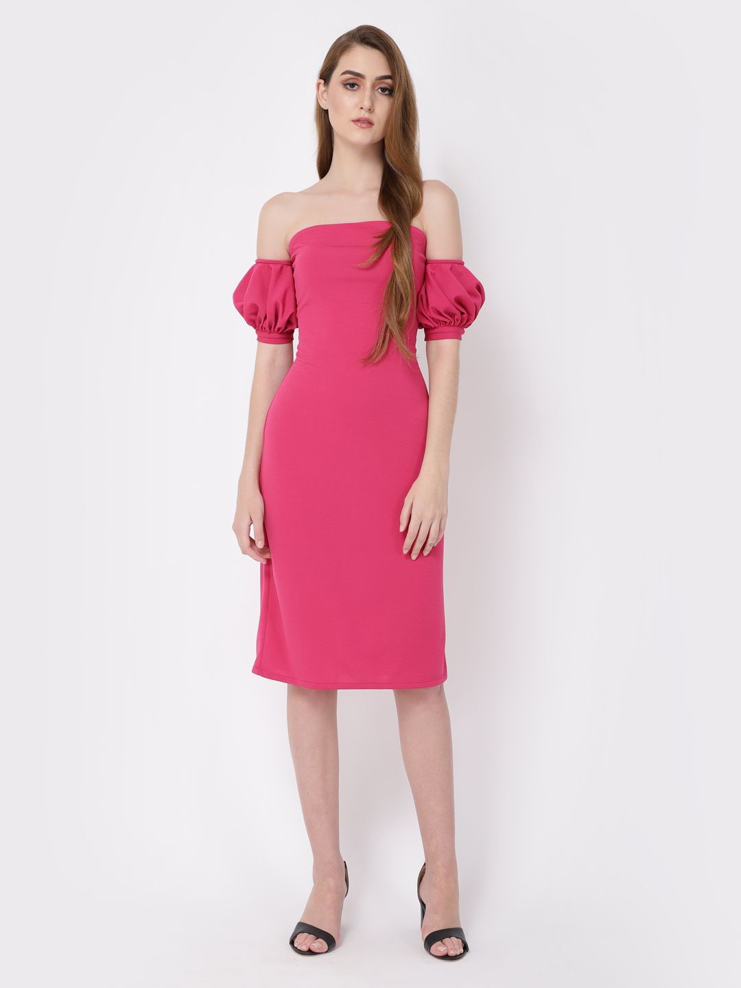 

MISS HAUTE Off-Shoulder Sheath Dress, Pink