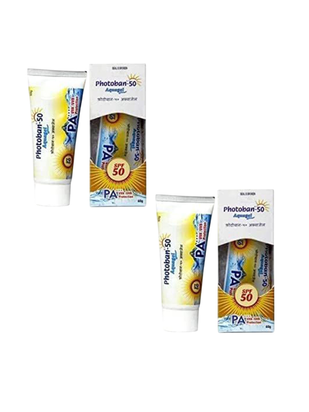 

RAASO Set Of 2 Photoban 50 Aquagel SPF 50 PA+++ Sunscreen- 60 g Each, White