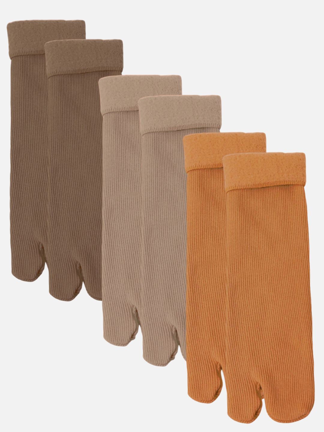 

StyFun Women Pack Of 3 Striped Calf-Length Socks, Orange