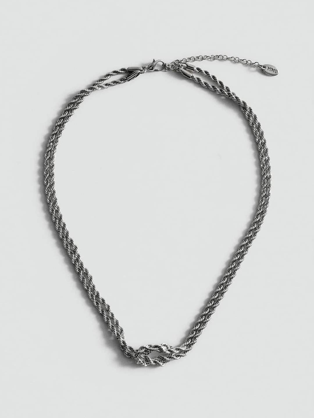 

MANGO Braided Chain Necklace, Silver