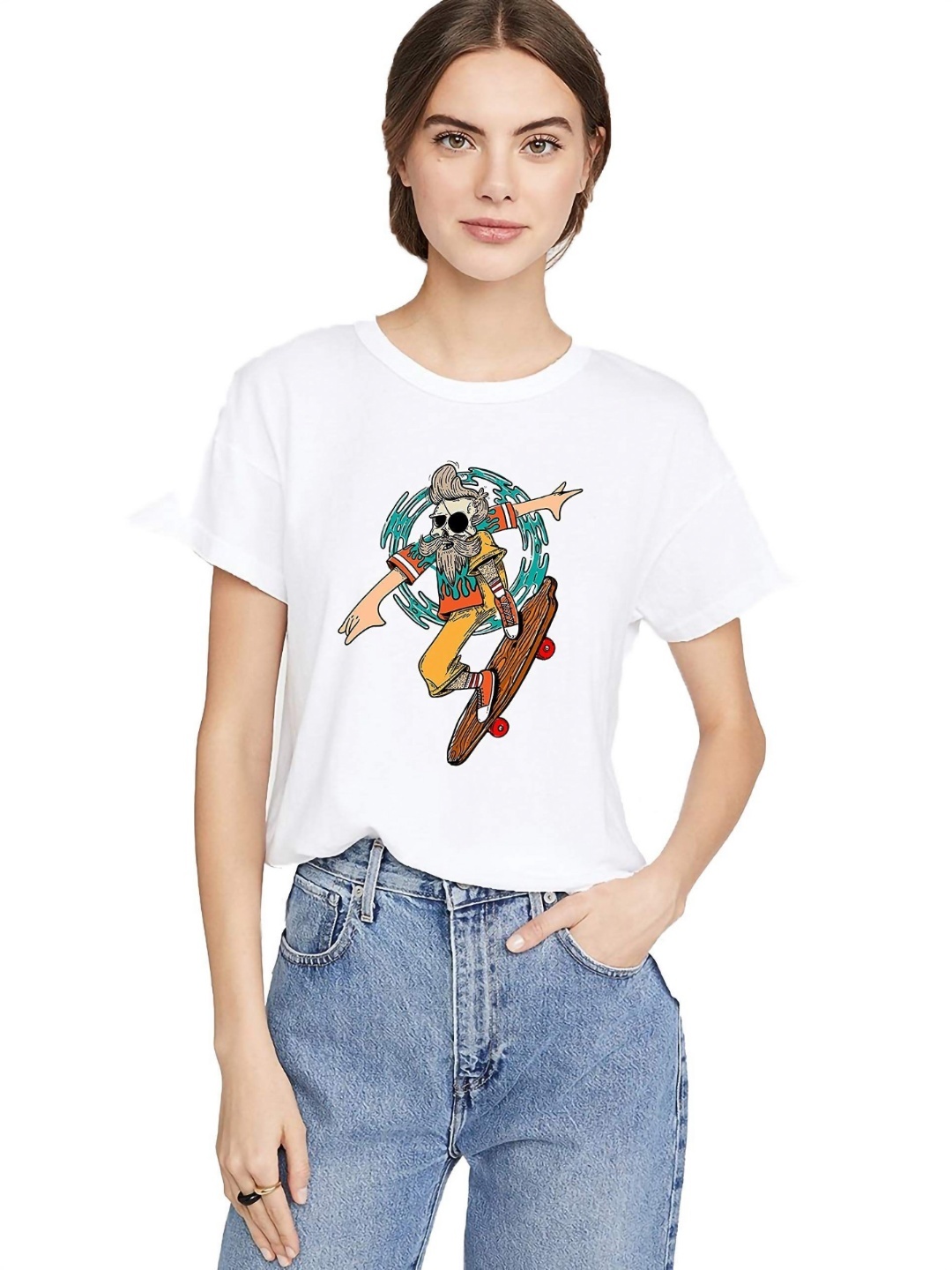 

VLAM Women Printed T-shirt, White