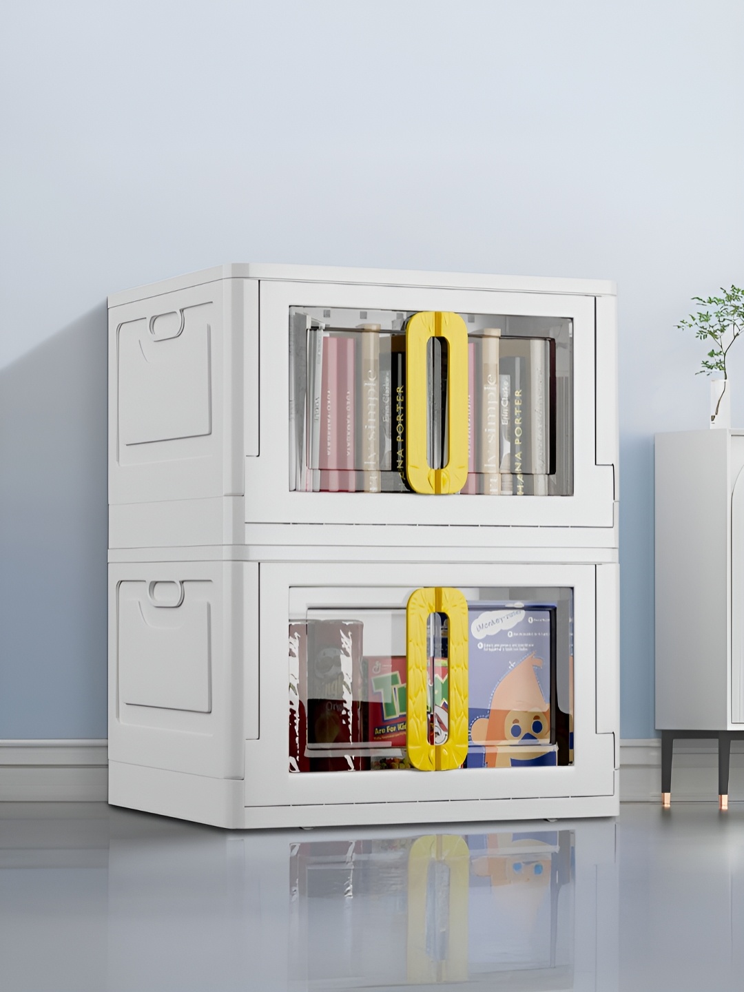 

UPC Yellow & White 2 Pieces Storage Cube - Multi-Purpose Space-Saving Organizers
