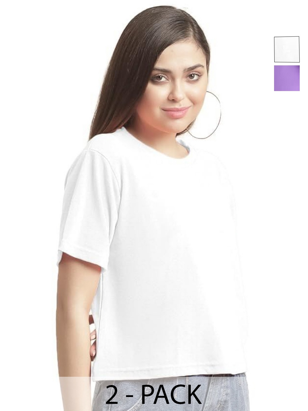 

NOTWILD Women 2 V-Neck T-shirt, Lavender