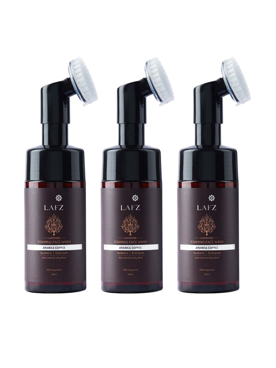 

LAFZ Set Of 3 Caffeine Foaming Face Wash For Glowing Skin- 100 ml Each, Transparent