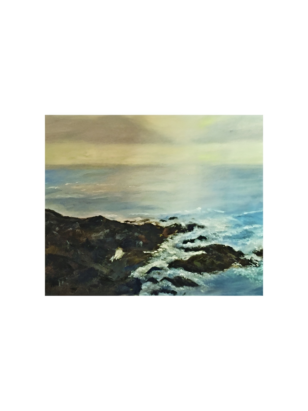 

Inephos Blue & Black Crashing Against The Rocks Printed Canvas Wall Art