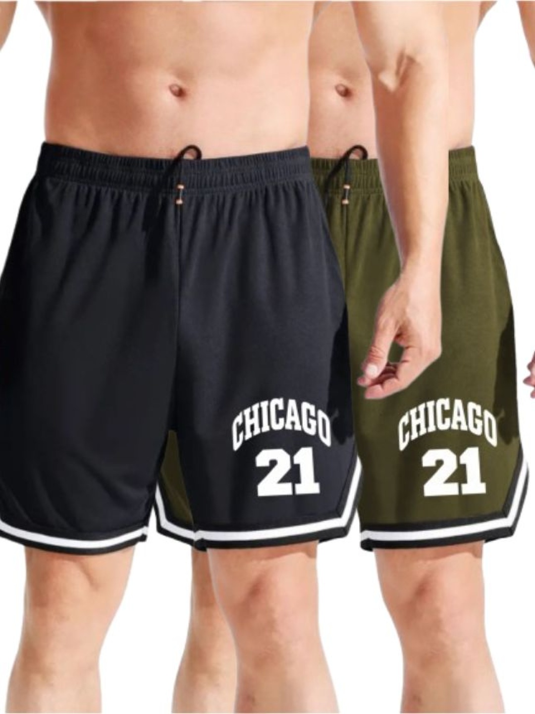 

MASCARI Men Pack Of 2 Printed High-Rise Training or Gym Sports Shorts, Black