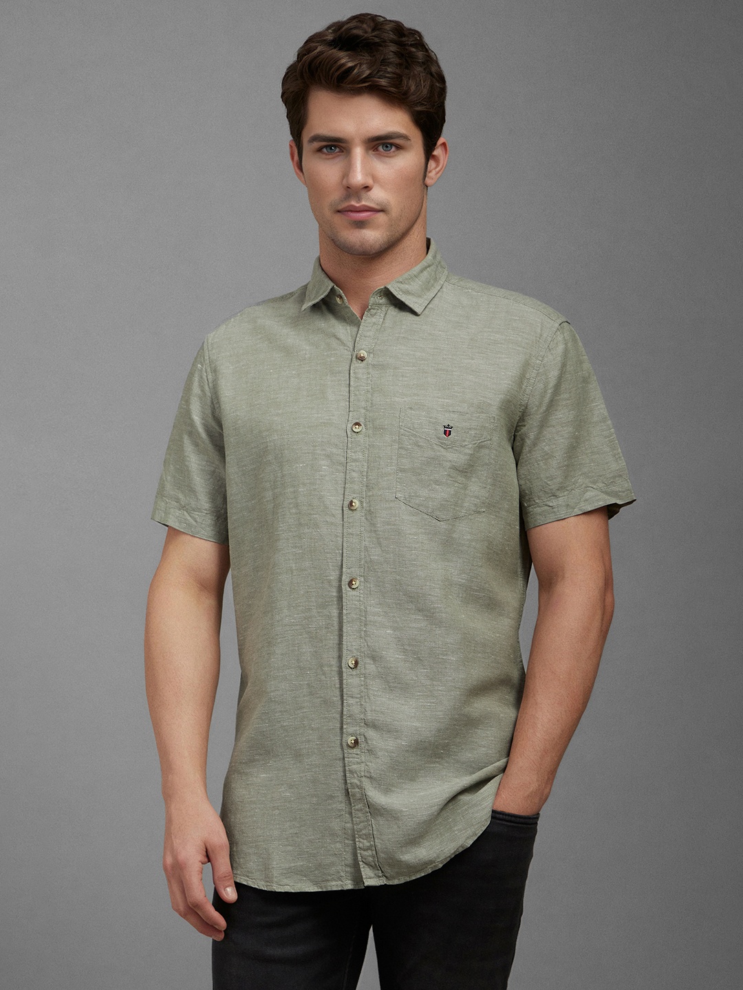 

Louis Philippe Sport Men Slim Fit Solid Casual Shirt, Olive