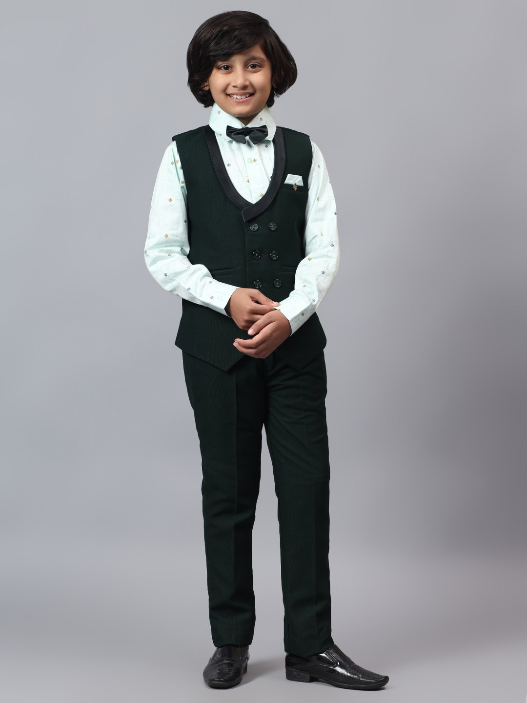 

BAESD Boys Self Design 3-Piece Suit, Green