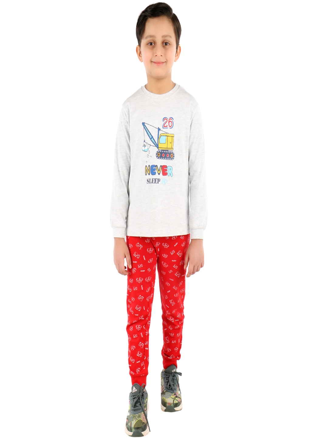 

BILLYBALL Unisex Kids Printed T-shirt with Trousers, White