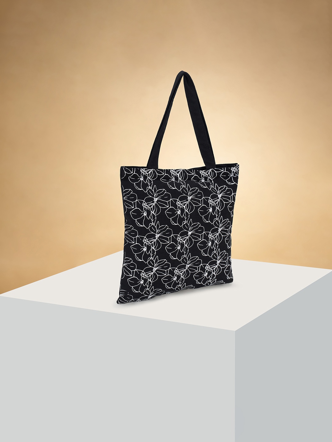 

Forever Glam by Pantaloons Women Floral Printed Shopper Tote Bag, Black