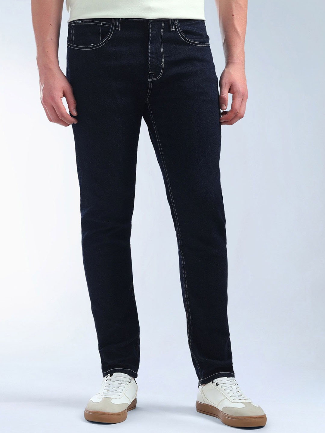 

Flying Machine Slash Slim Tapered Fit Mid Rise Jeans, Blue