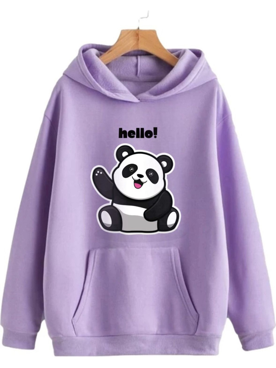 

KASHIAN Women Printed Hooded Sweatshirt, Purple