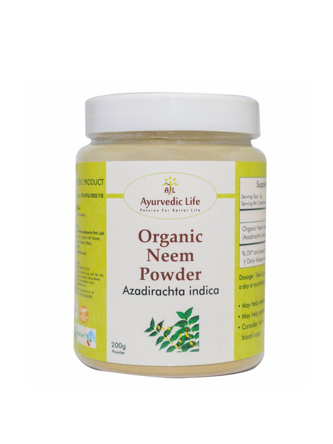 

Ayurvedic Life Organic Neem Powder - 200 g, White