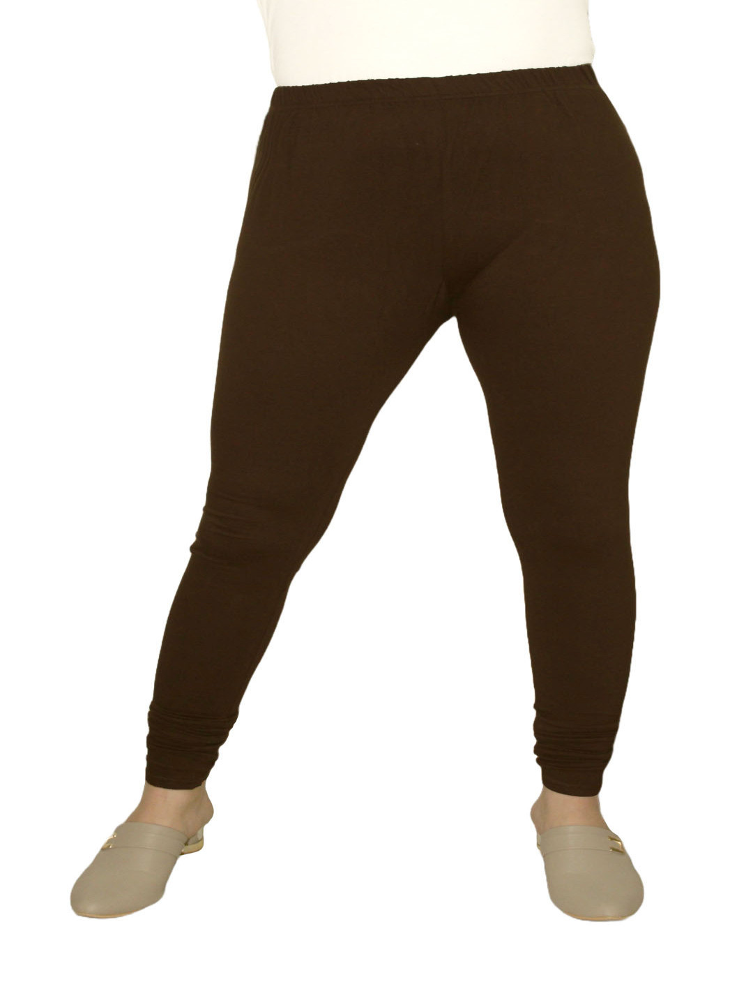 

PINK SHELL Women Cotton Ankle-Length Leggings, Brown