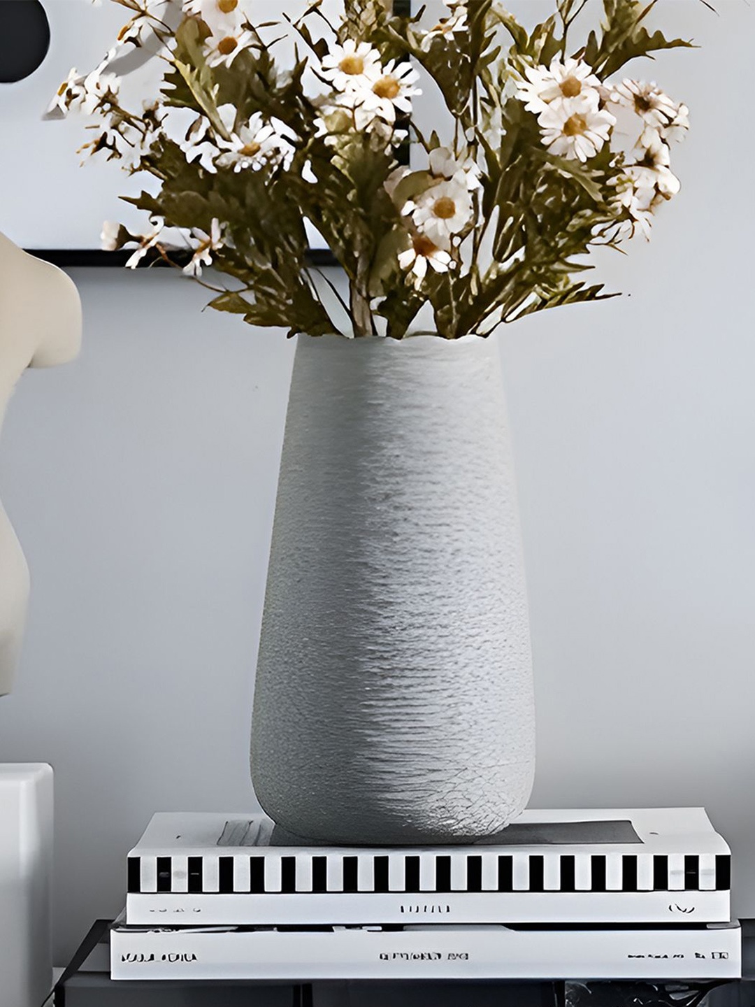 

DecorTwist Grey Plastic Flower Vases for Home Decor (Pack of 4)