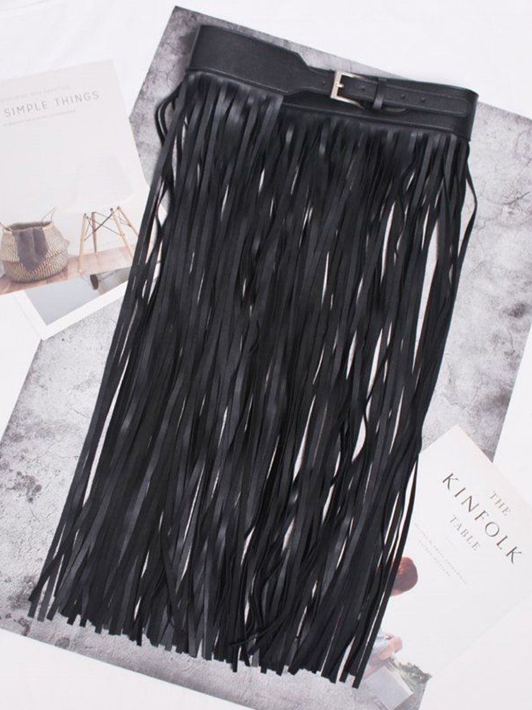 

Just Lil Things Women Tassel Belt, Black