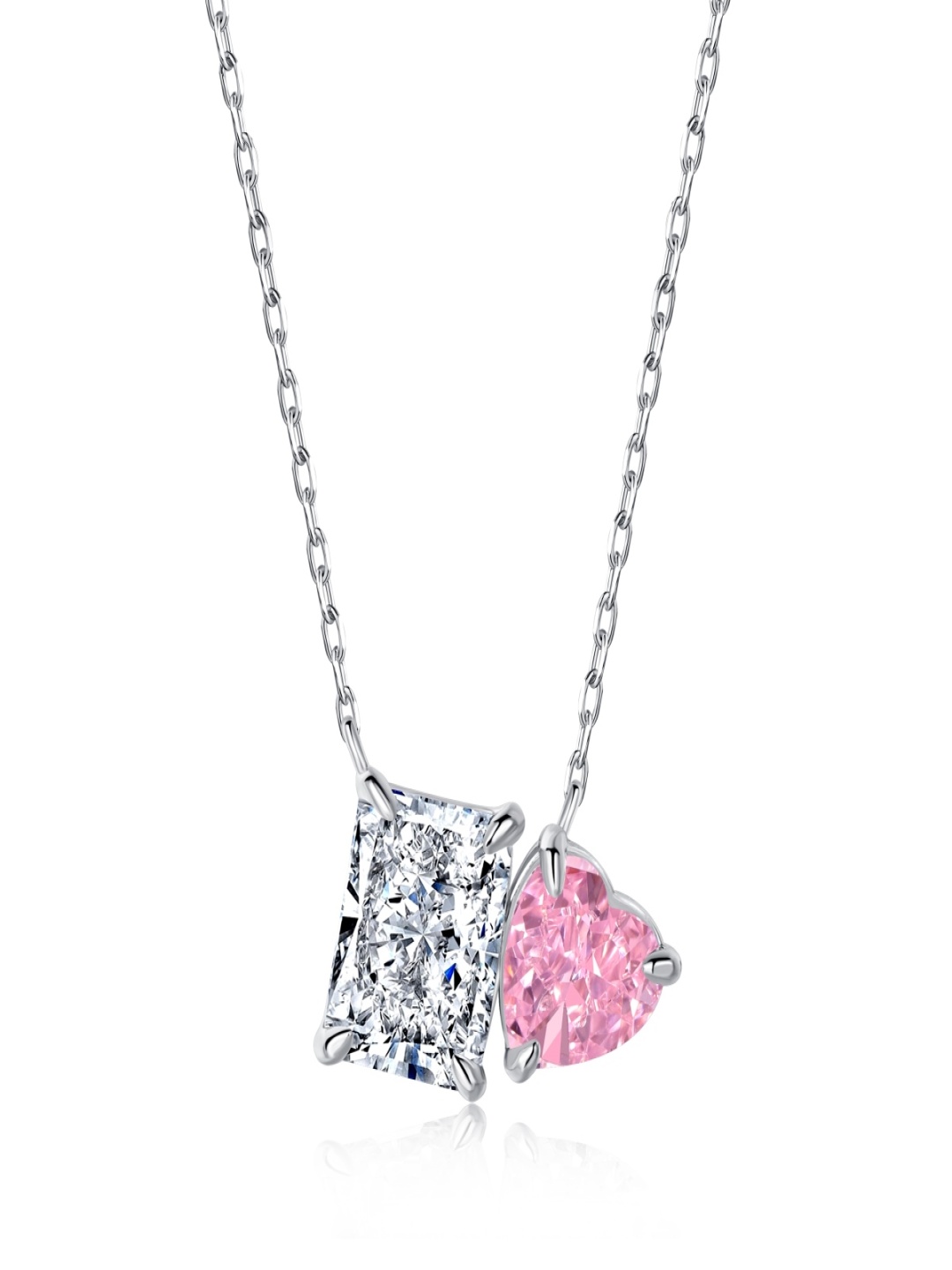 

October 22 Rhodium-Plated Contemporary Pendants with Chains, Silver