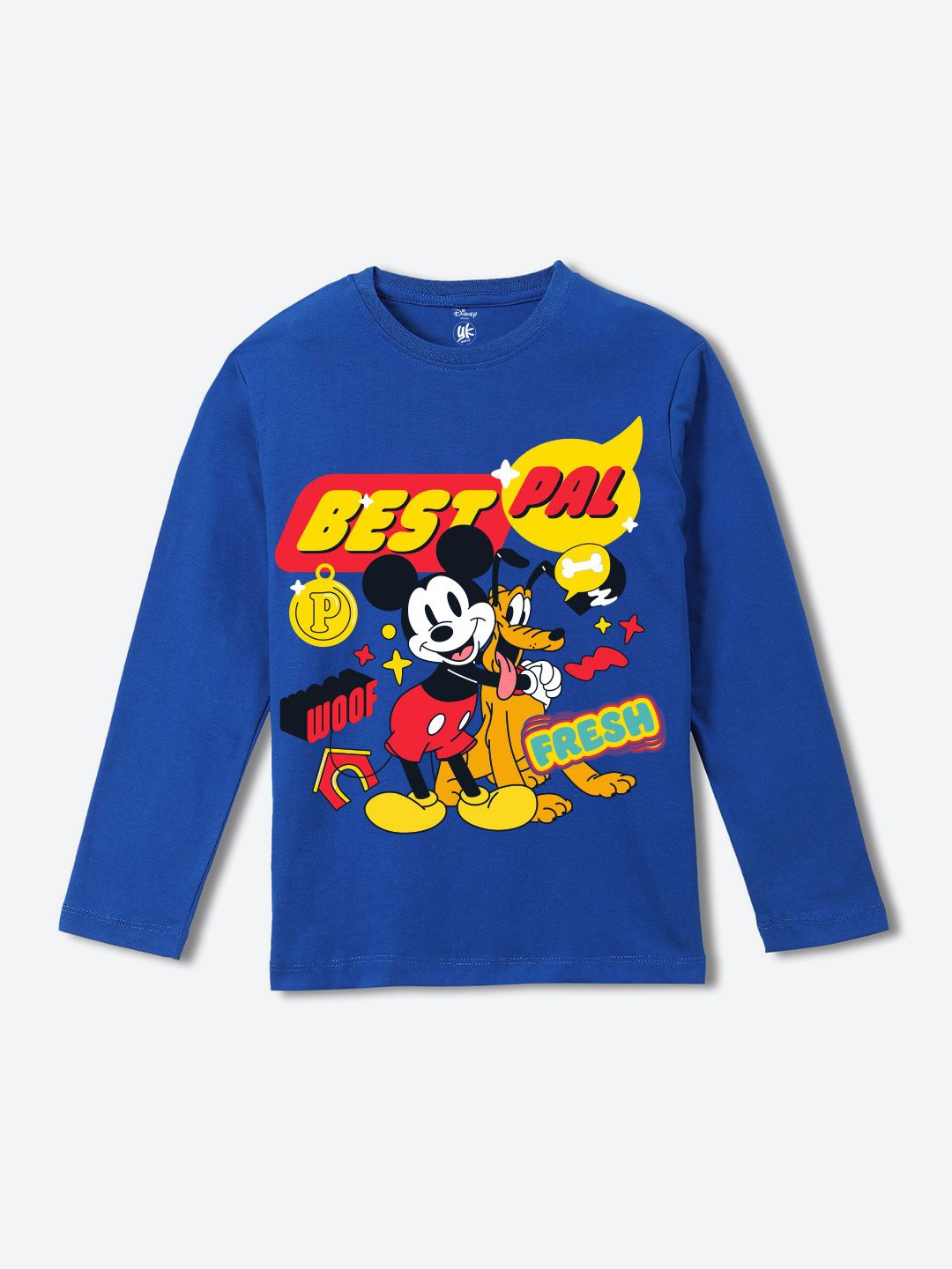 

YK Disney Boys Printed Pure Cotton Applique T-shirt, Blue