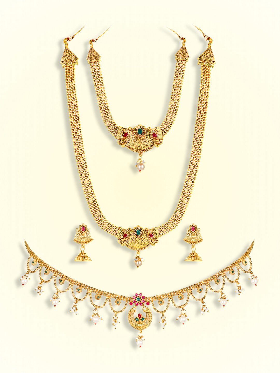 

Peora Gold-Plated Stone Studded Jewellery Set