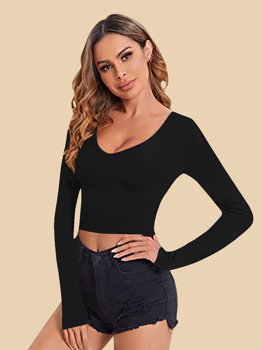 

Dream Beauty Fashion Women Crop Top, Black