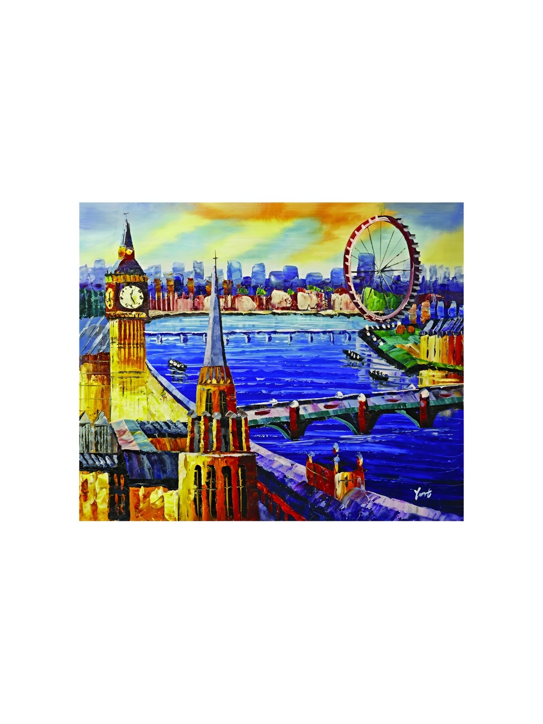 

Inephos Blue & Yellow Canvas Wall Art