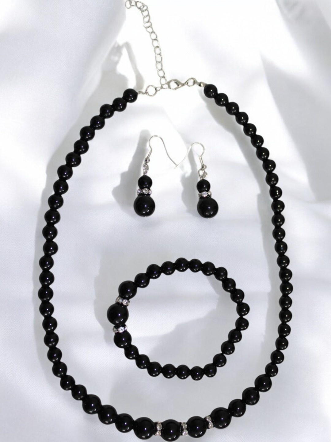 

Jolly Faces Pearl Beaded Jewellery Set, Silver