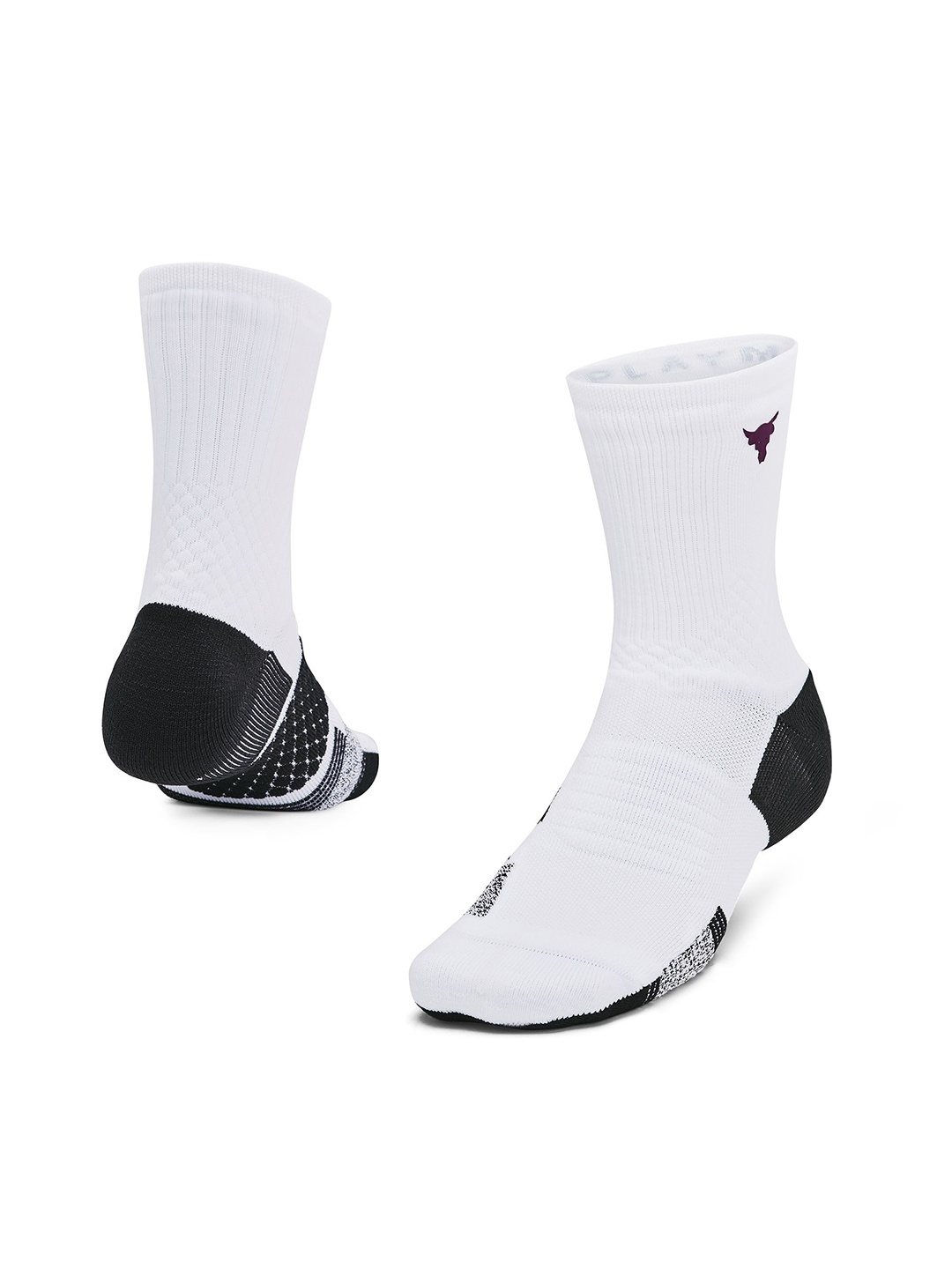 

UNDER ARMOUR Project Rock ArmourDry Playmaker Mid-Crew Socks, White