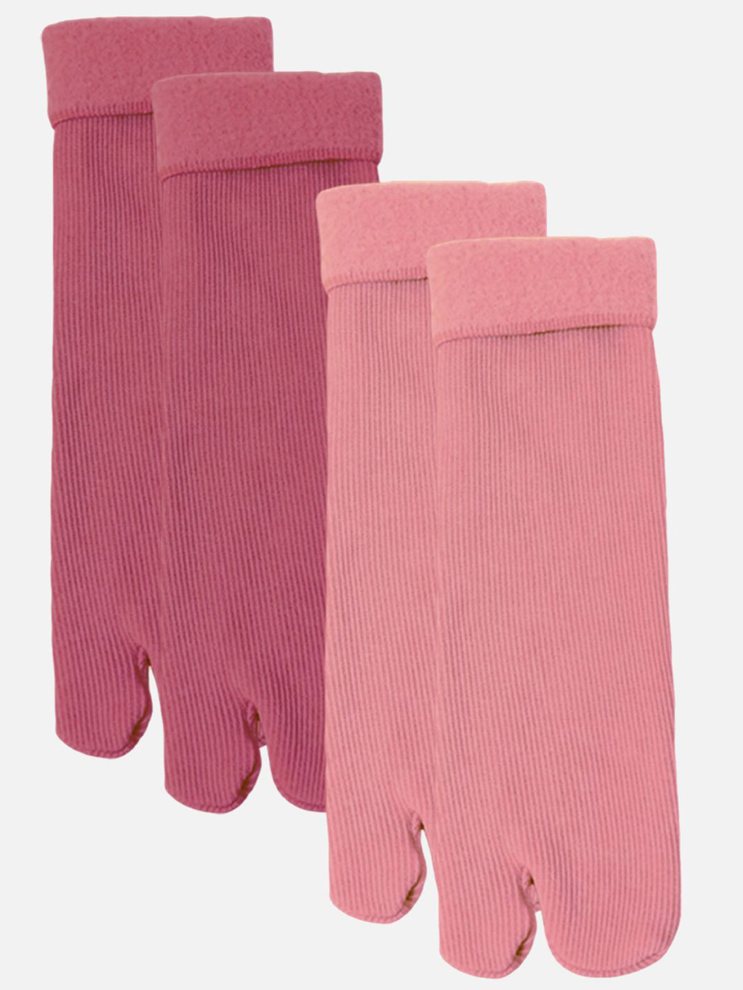 

StyFun Women Pack Of 2 Striped Calf-Length Socks, Pink