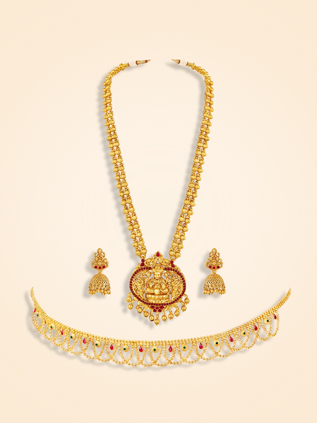 

Peora Gold-Plated Stone Studded Jewellery Set