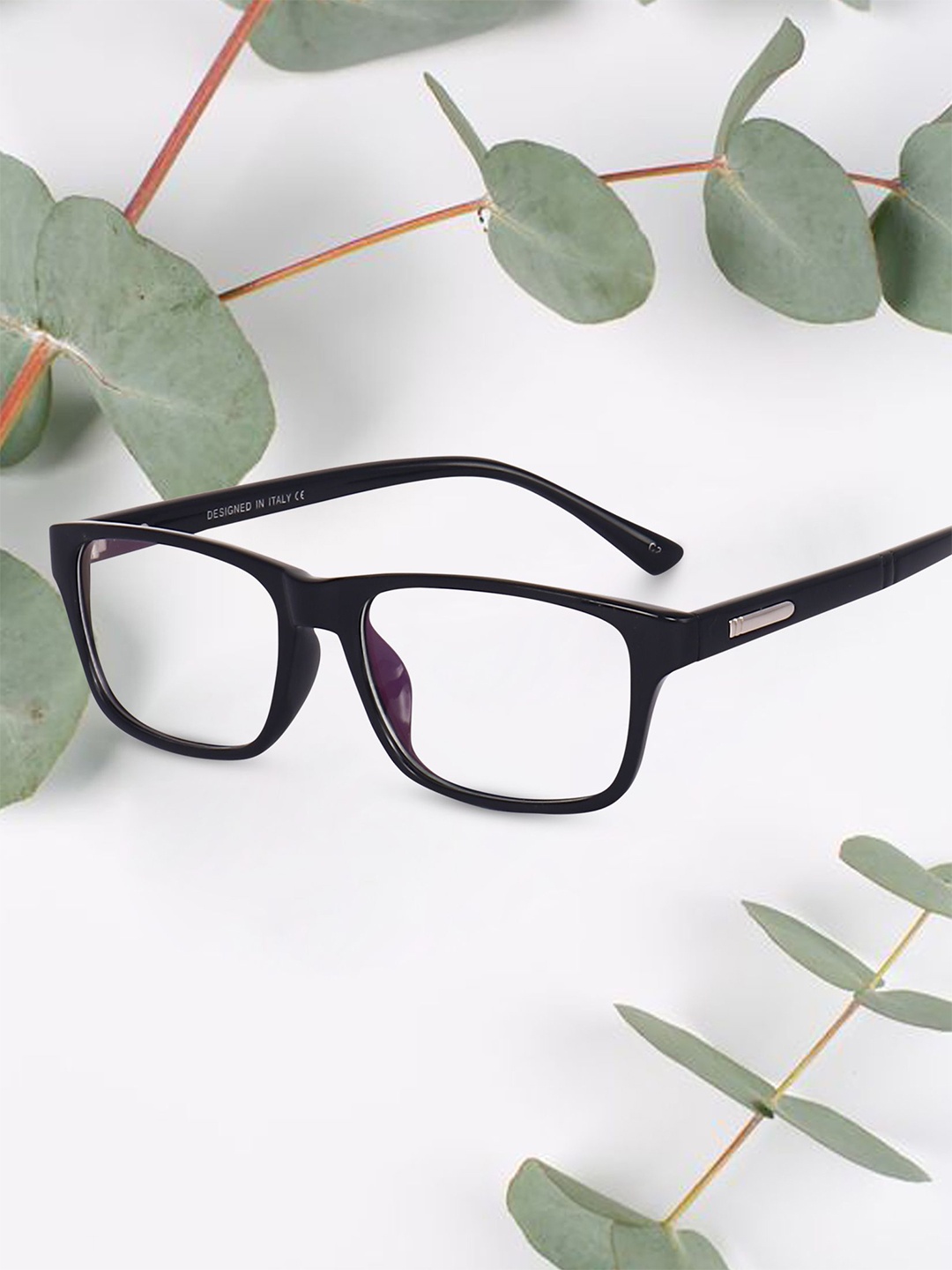

Peter Jones Eyewear Unisex Full Rim Rectangle Frames, Black
